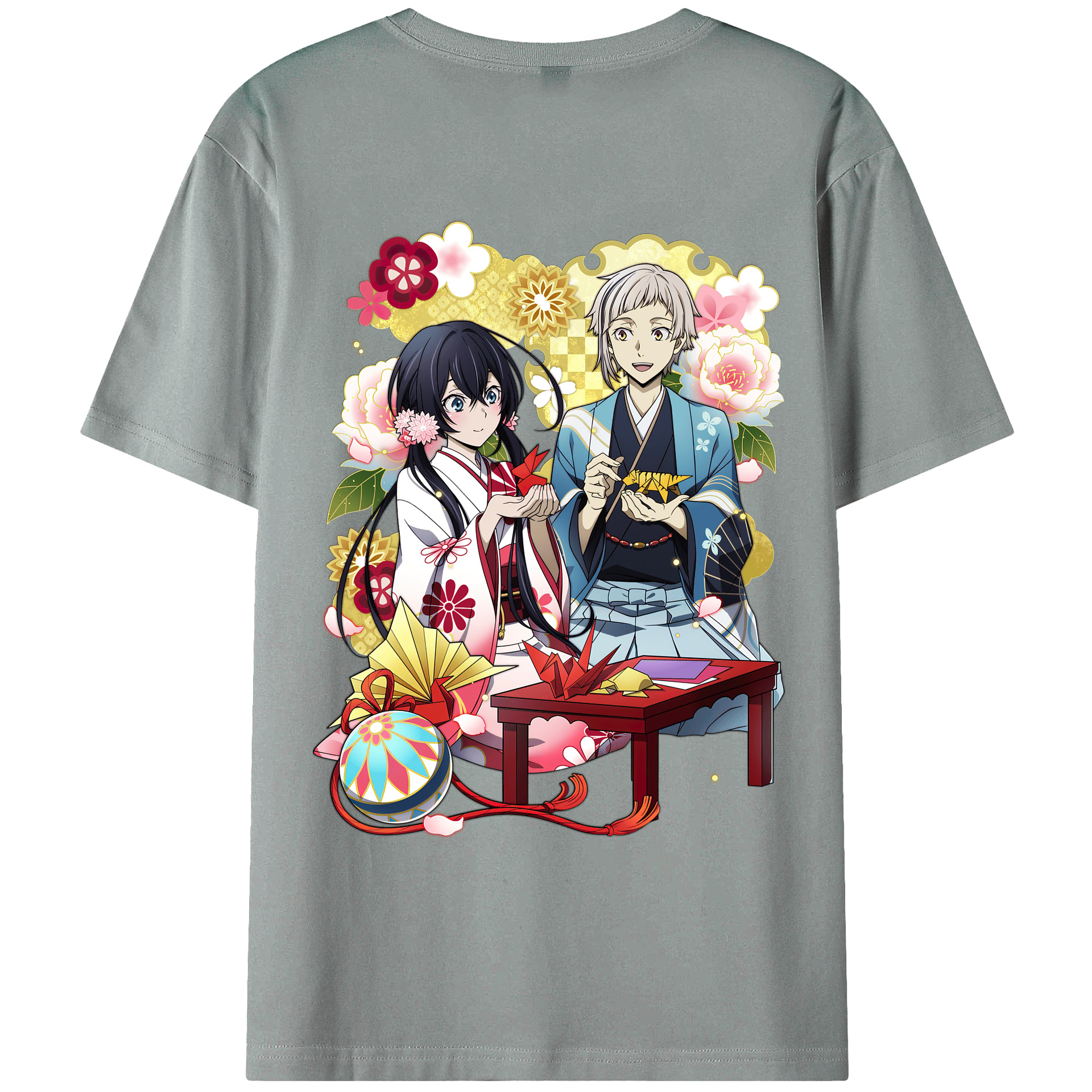 （画像用） 文豪ストレイドッグス Bungo Stray Dogs 綿100％ メンズ半袖Tシャツ（バックプリント） 通気性